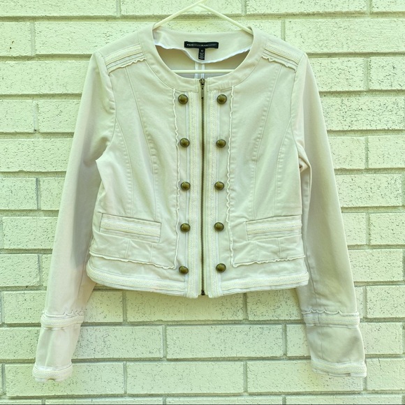 White House Black Market Jackets & Coats Whbm Cream Peplum Cargo
